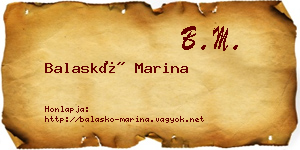 Balaskó Marina névjegykártya